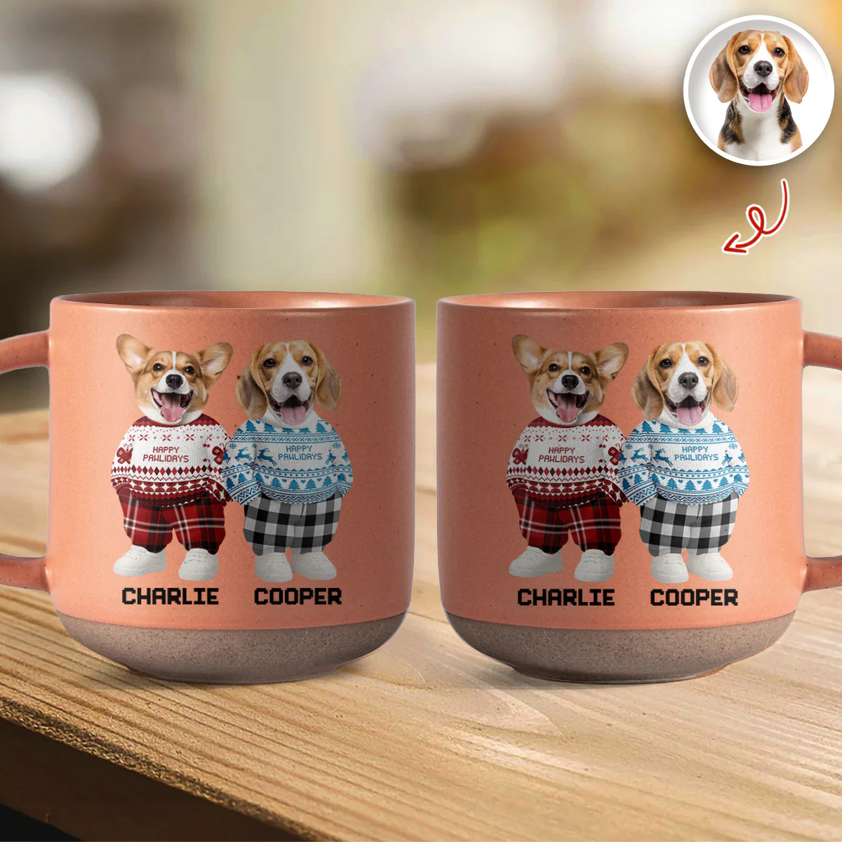Custom Photo Dog Cat Xmas Clothes Christmas Pottery Mug For Dog Cat Lovers CH07 899316 - Image 5