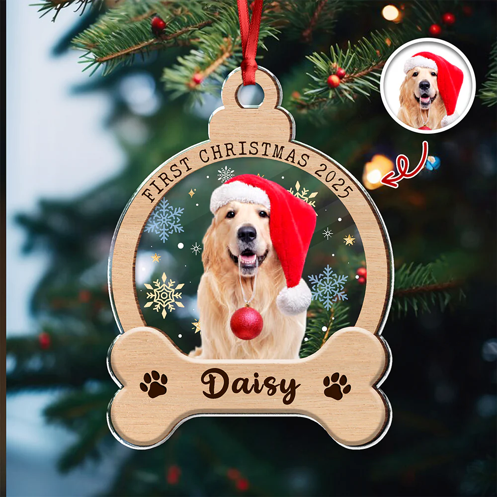 Custom Photo Dog First Christmas Wood And Acrylic Ornament HA75 897042 - Image 19