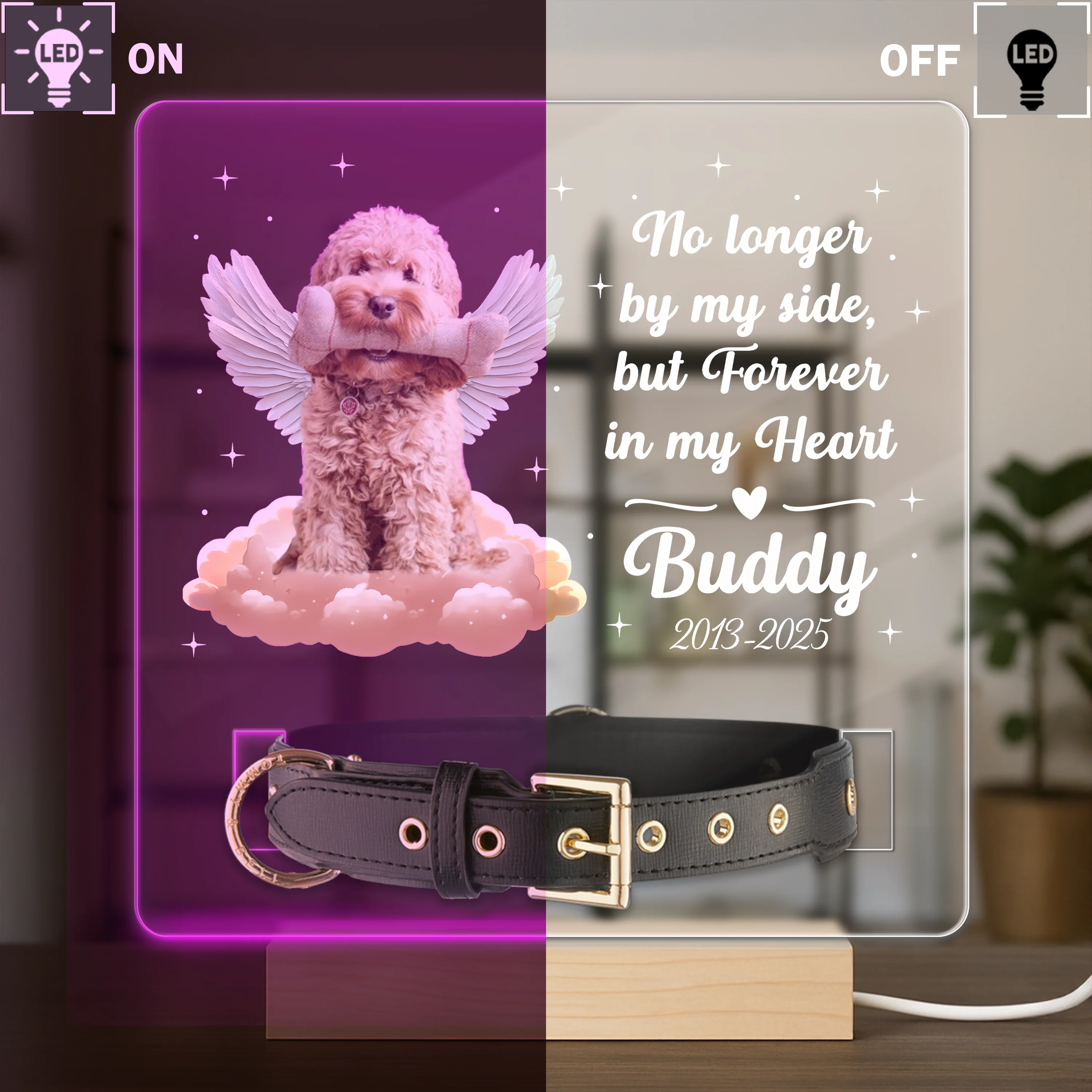 Custom Photo Dog Loss Memorial Acrylic Collar Frame CH07 896072 - Image 5