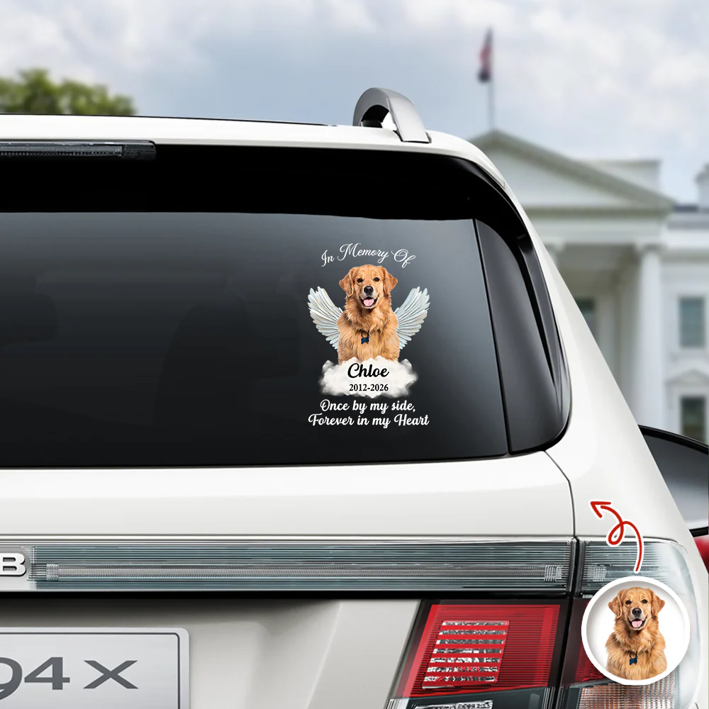Custom Photo Dog Loss Memorial Car Window Decal Sticker CH07 910478 - Image 3