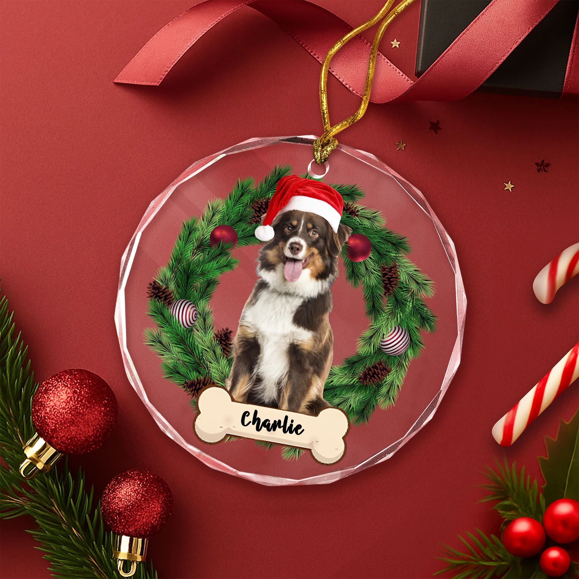 Custom Photo Dog Lovers - Dog Bone Glass Ornament CH07 899698 - Image 3