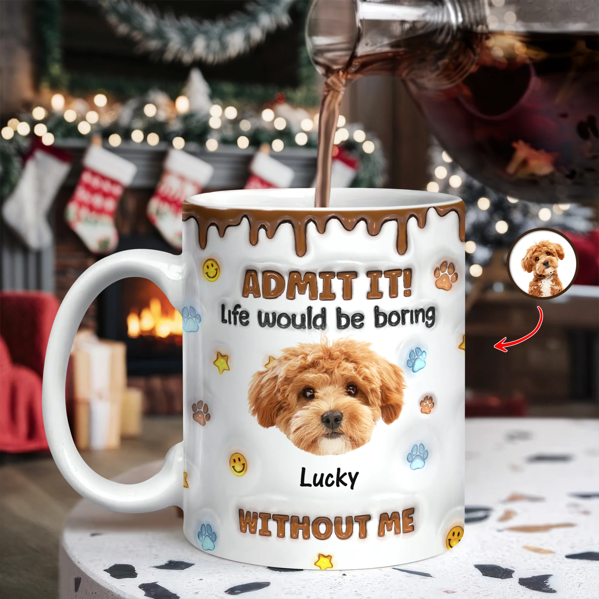Custom Photo Dog Mom Dad Life Must Have Us - Personalized Custom 3D Inflated Effect Mug HO82 894422 - Image 3