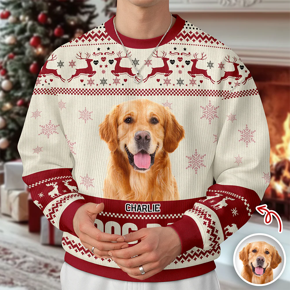 Custom Photo Dog Pawlidays - Personalized Christmas Ugly Sweatshirt CH07 896616 - Image 4