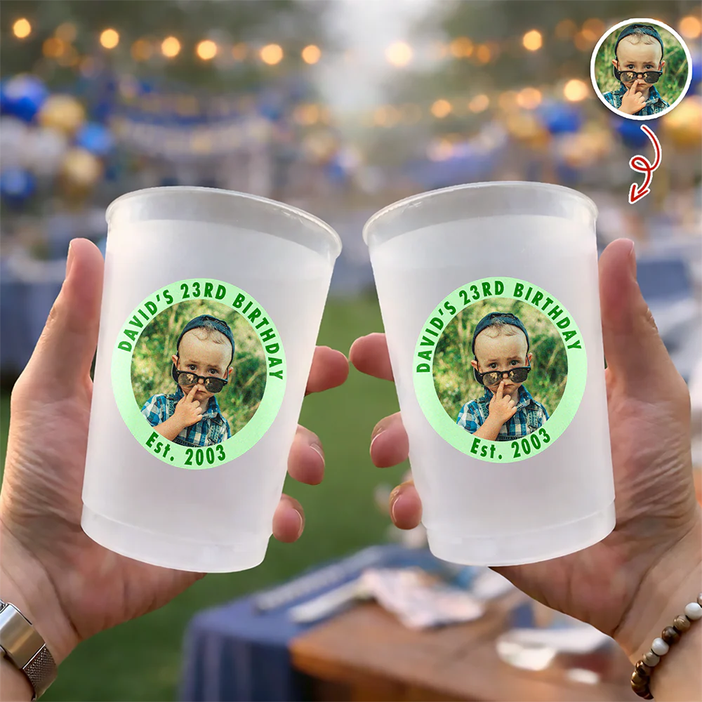 Custom Photo Drink Cups, Unique Party Favor, Birthday Decor HA75 921210 - Image 3