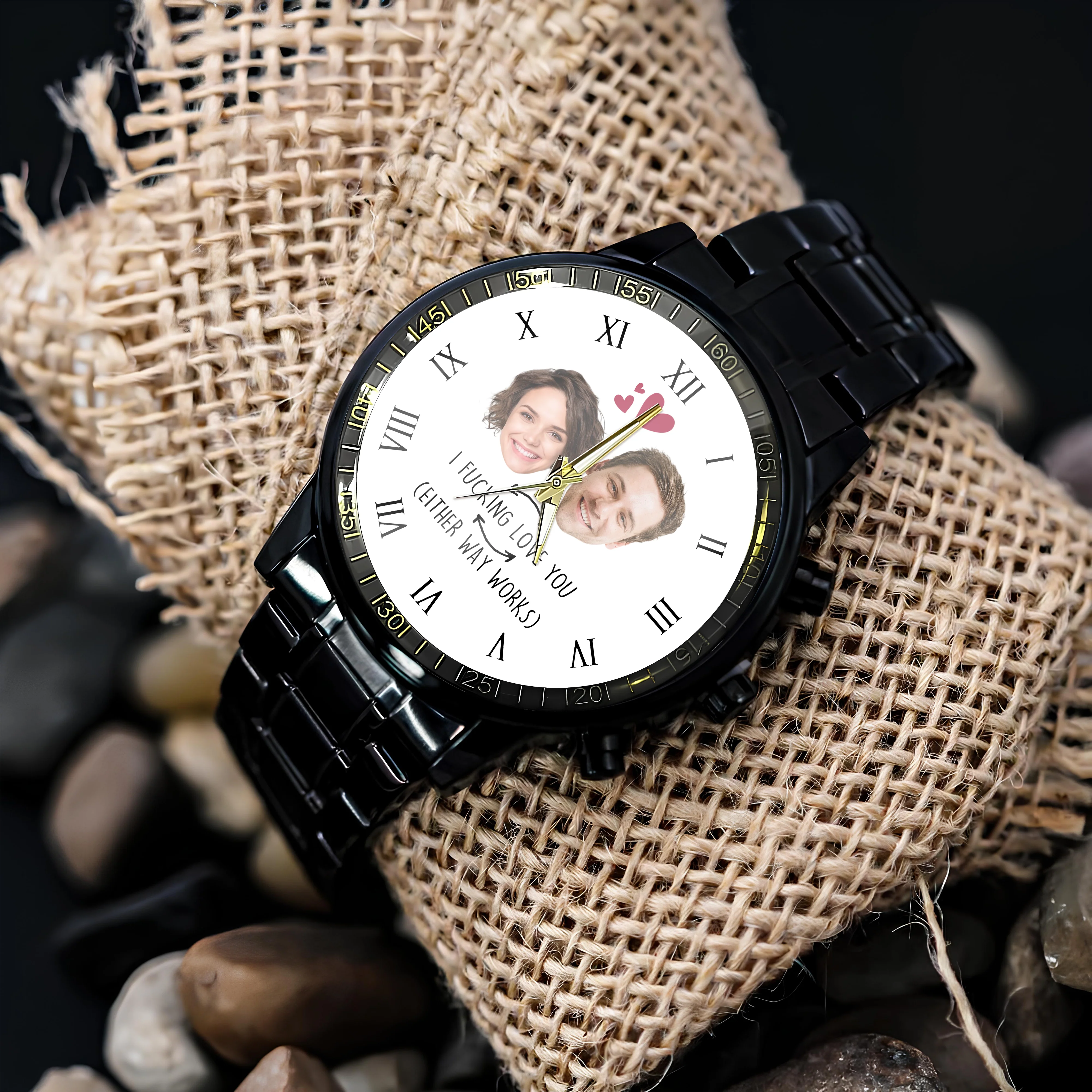 Custom Photo Face Tattoo Couple - Personalized Photo Men's Wrist Watch HO82 893796 - Image 5