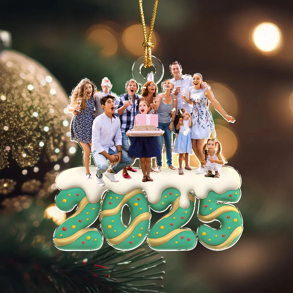 Custom Photo Family Christmas Acrylic Ornament HA75 897924 - Image 3
