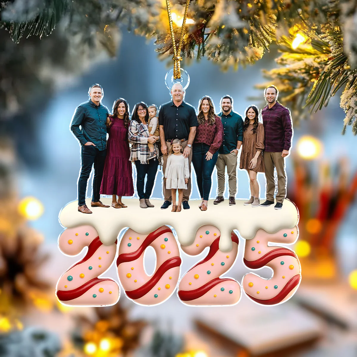 Custom Photo Family Christmas Acrylic Ornament HA75 897924 - Image 8