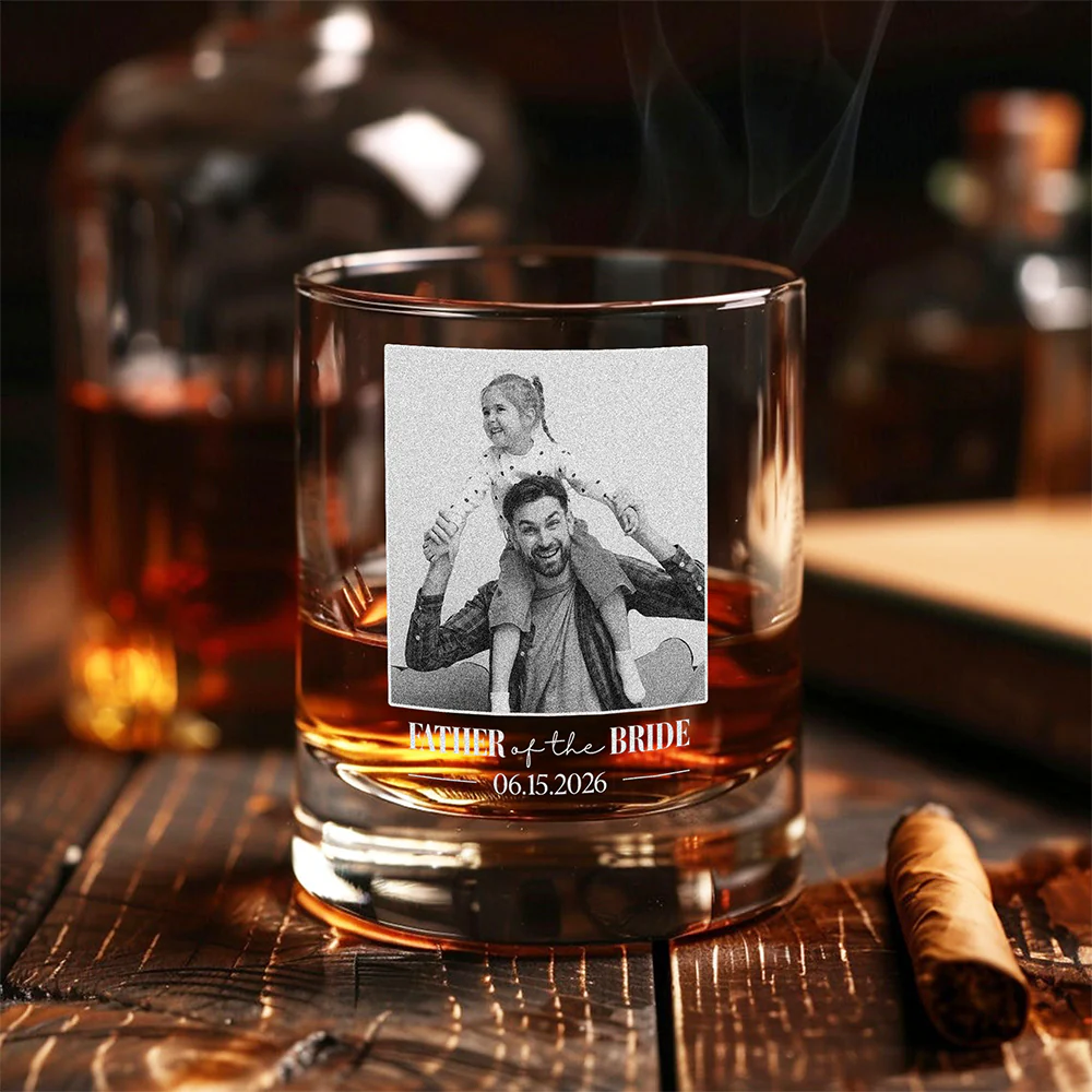 Custom Photo Father Of The Bride, Groom Engraved Rock Glass Gift For Father's Day LM32 668939 - Image 4