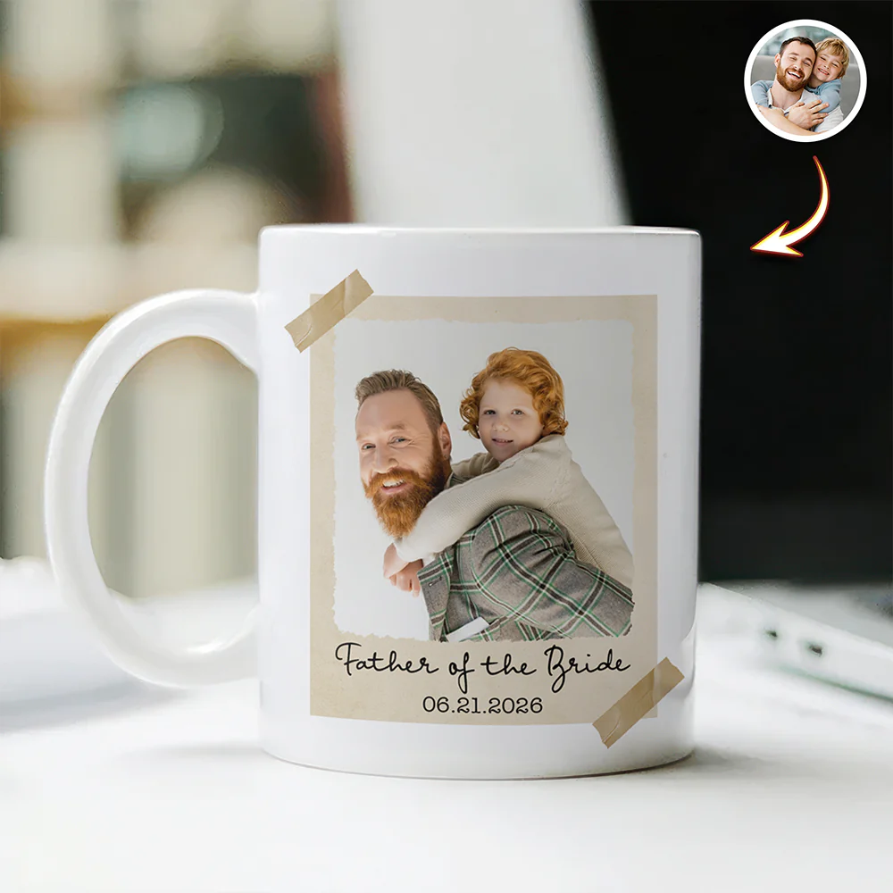 Custom Photo Father Of the Bride Or Groom Vintage Mug – Gift for Father’s Day HO82 902320 - Image 6