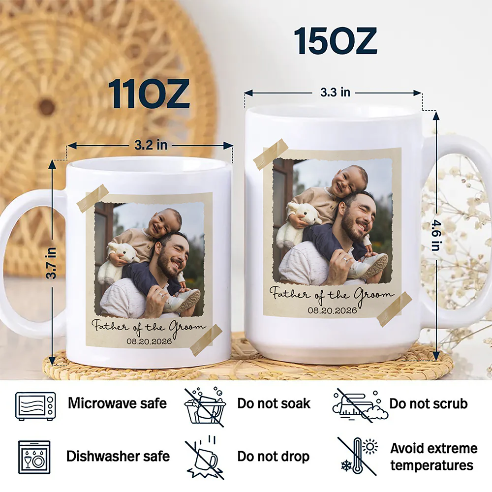 Custom Photo Father Of the Bride Or Groom Vintage Mug – Gift for Father’s Day HO82 902320 - Image 7