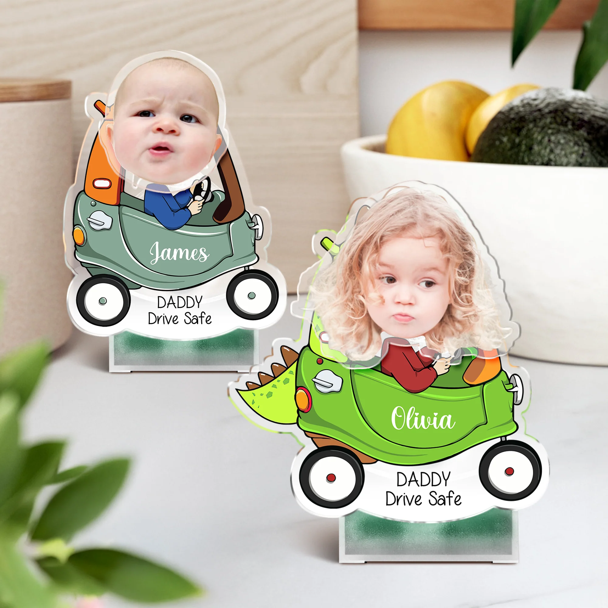 Custom Photo Father's Day Gift, Kids Face Bobblehead Gift for Dad, Drive Safe Daddy, Gift for New Dad Shaking Head Standee HO82 893830 - Image 5