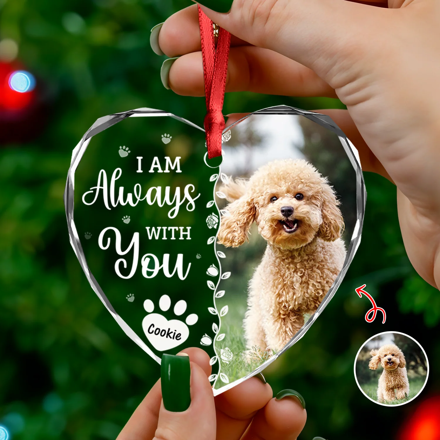 Custom Photo Favorite Hello And Hardest Goodbye Memorial Heart Shape Glass Ornament HA75 892810 - Image 2