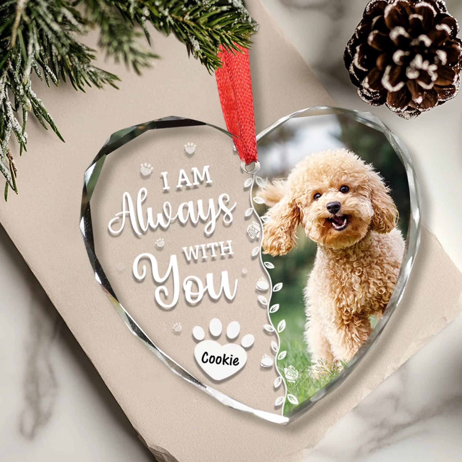 Custom Photo Favorite Hello And Hardest Goodbye Memorial Heart Shape Glass Ornament HA75 892810 - Image 21