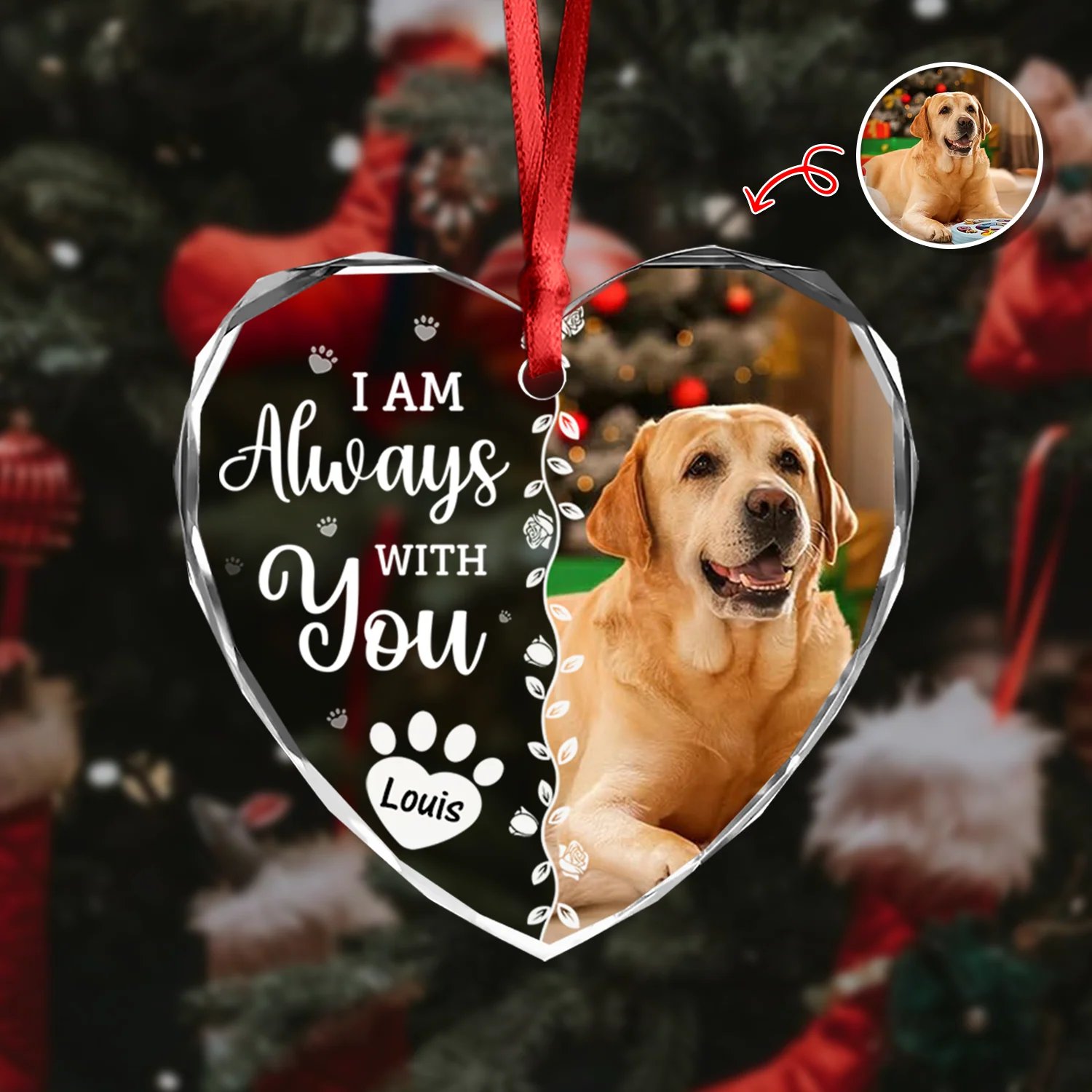 Custom Photo Favorite Hello And Hardest Goodbye Memorial Heart Shape Glass Ornament HA75 892810 - Image 4