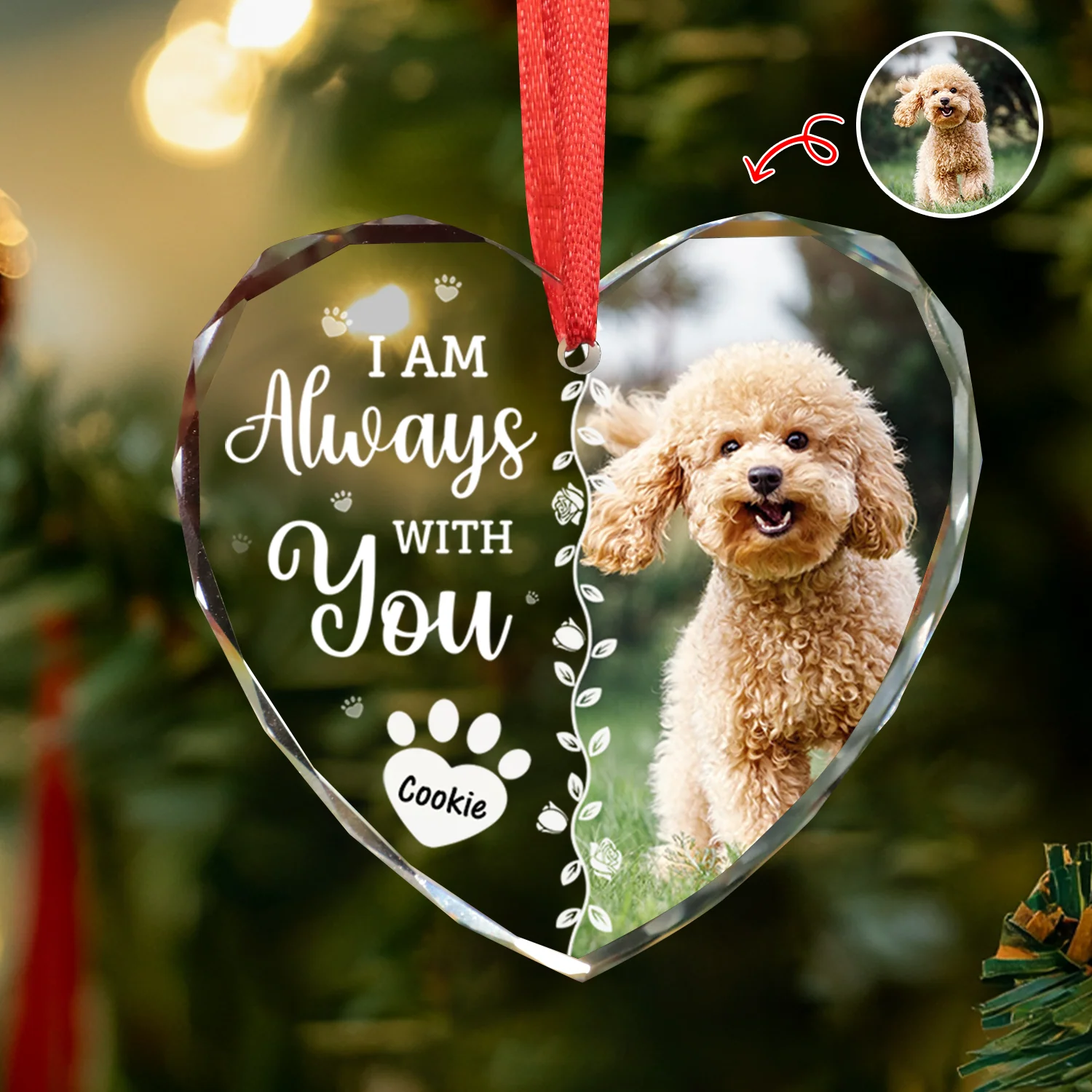 Custom Photo Favorite Hello And Hardest Goodbye Memorial Heart Shape Glass Ornament HA75 892810 - Image 5