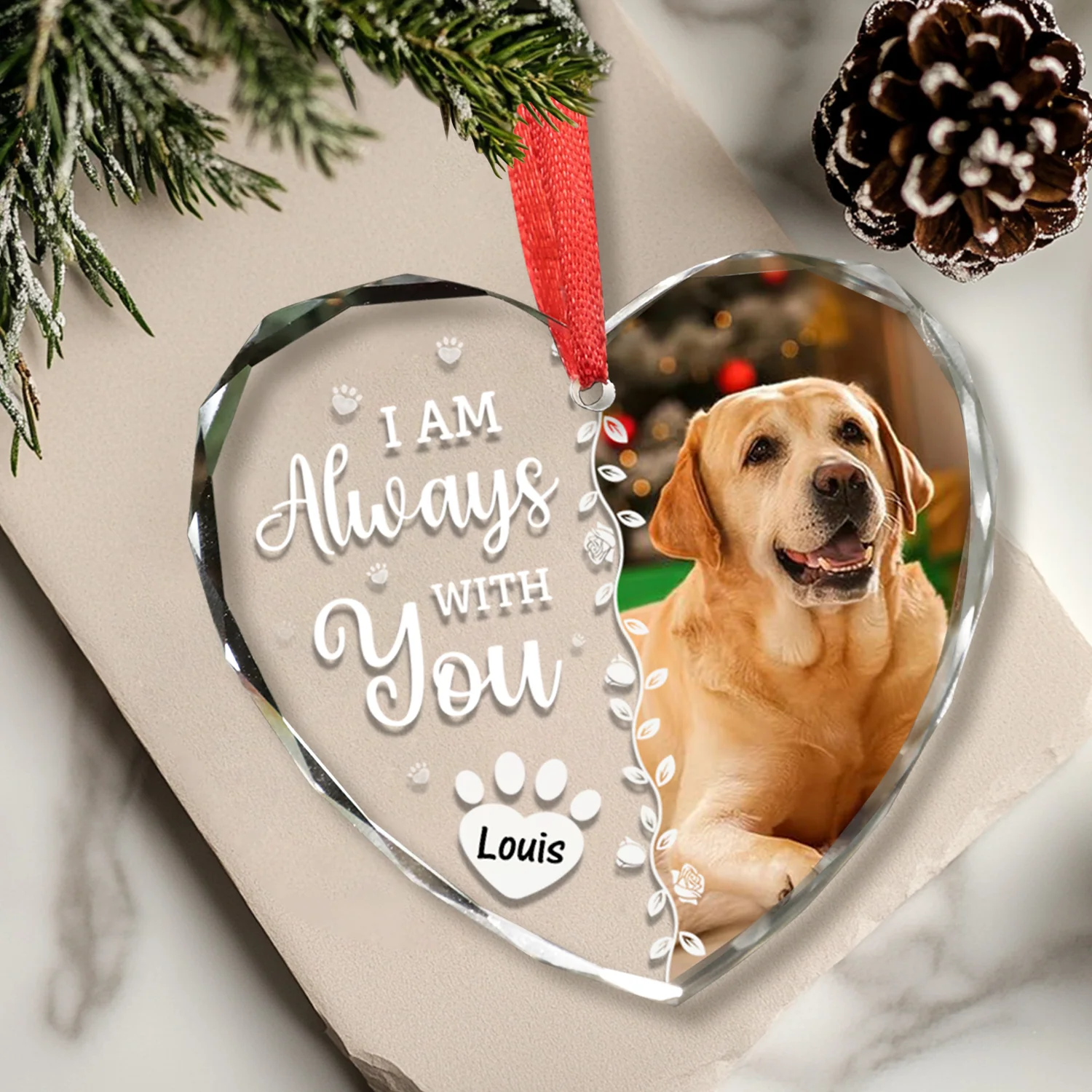 Custom Photo Favorite Hello And Hardest Goodbye Memorial Heart Shape Glass Ornament HA75 892810 - Image 6