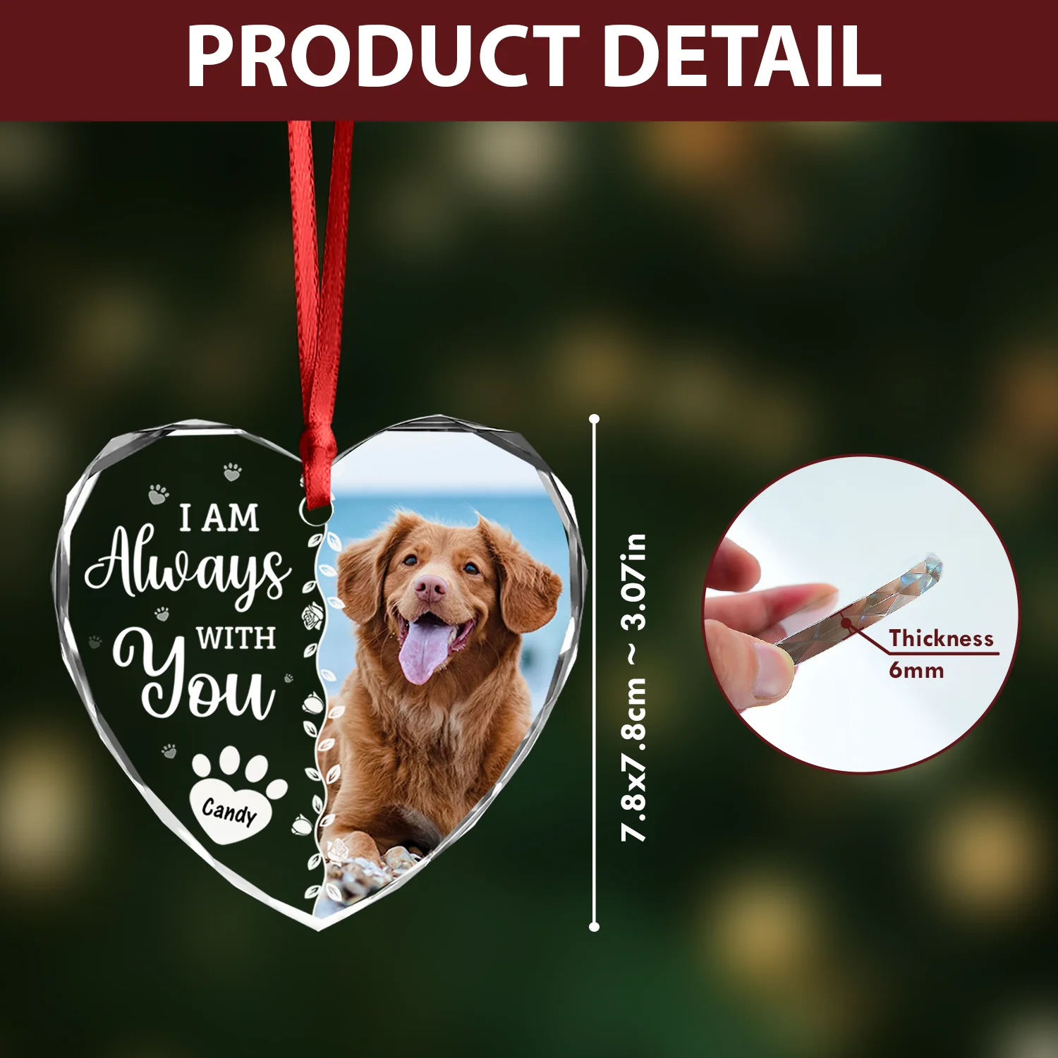 Custom Photo Favorite Hello And Hardest Goodbye Memorial Heart Shape Glass Ornament HA75 892810 - Image 9