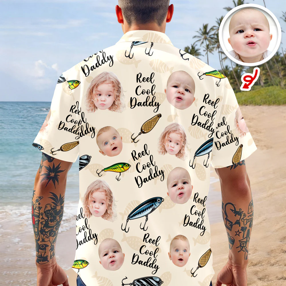Custom Photo Fishing Dad Aloha Hawaii Shirt, Personalized Reel Cool Papa Vacation Shirt LM32 669247 - Image 4