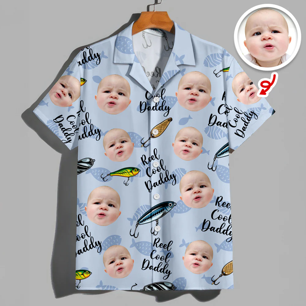 Custom Photo Fishing Dad Aloha Hawaii Shirt, Personalized Reel Cool Papa Vacation Shirt LM32 669247 - Image 6