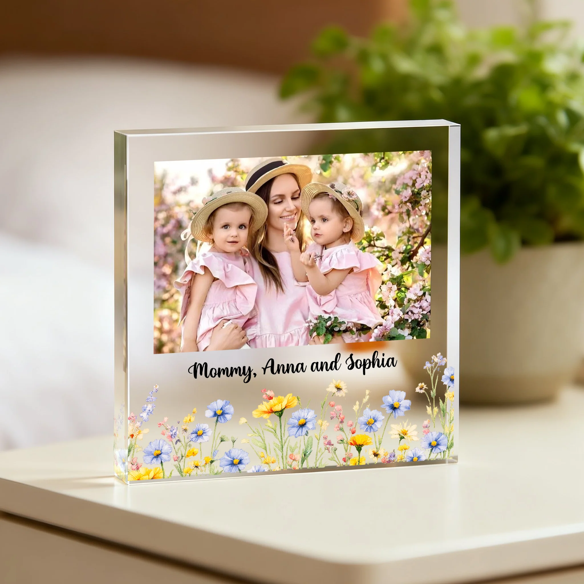 Custom Photo Floral Frame Acrylic Block Plaque Gift For Birthday, Mother's Day LM32 899431 - Image 5