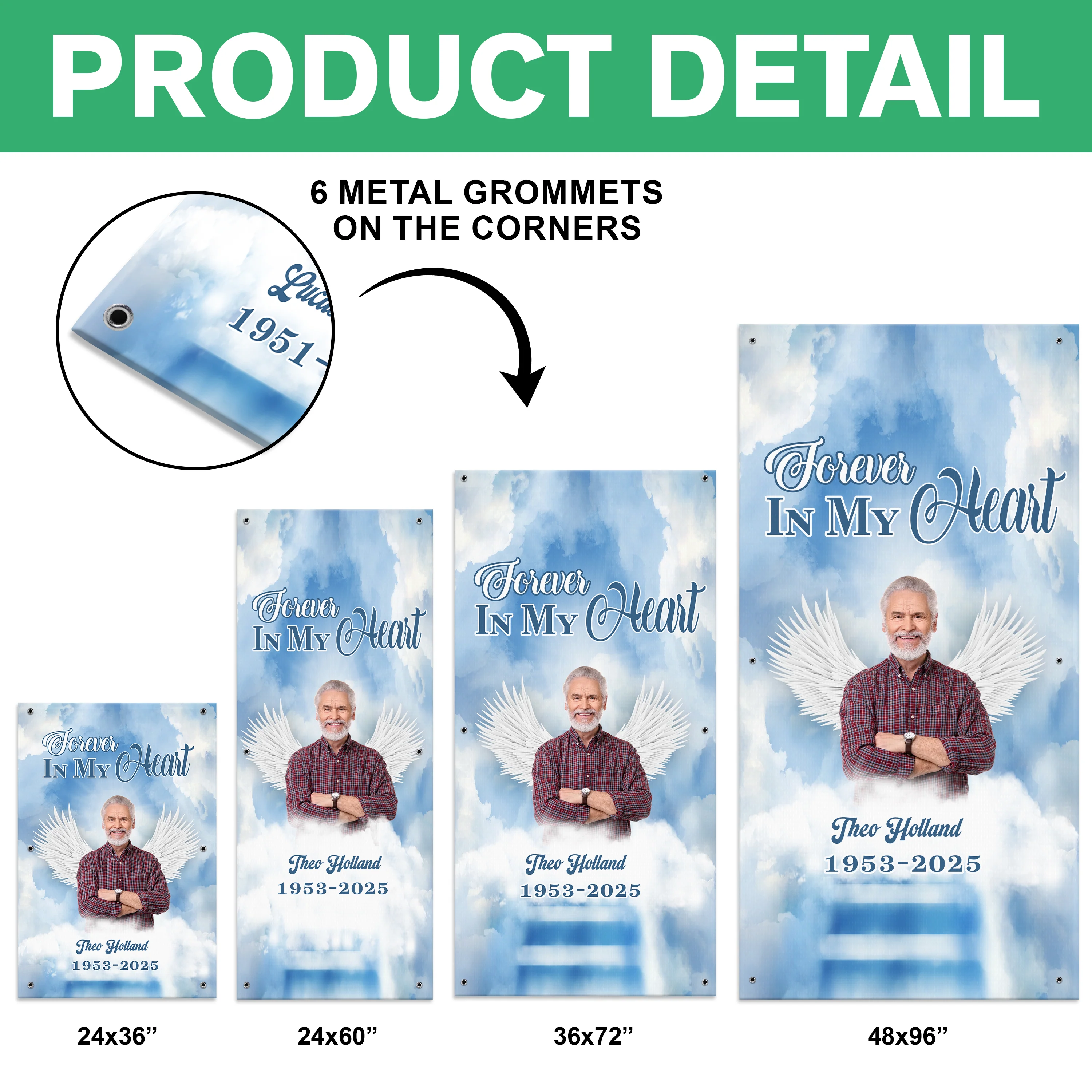 Custom Photo Forever In My Heart Memorial Heaven Grave Blanket TH10 892543 - Image 8