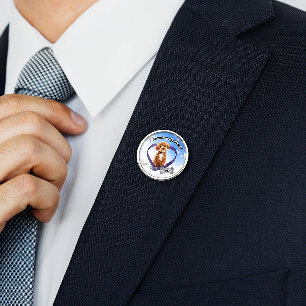 Custom Photo Forever In My Heart Memorial Lapel Pin LM32 899693 - Image 2