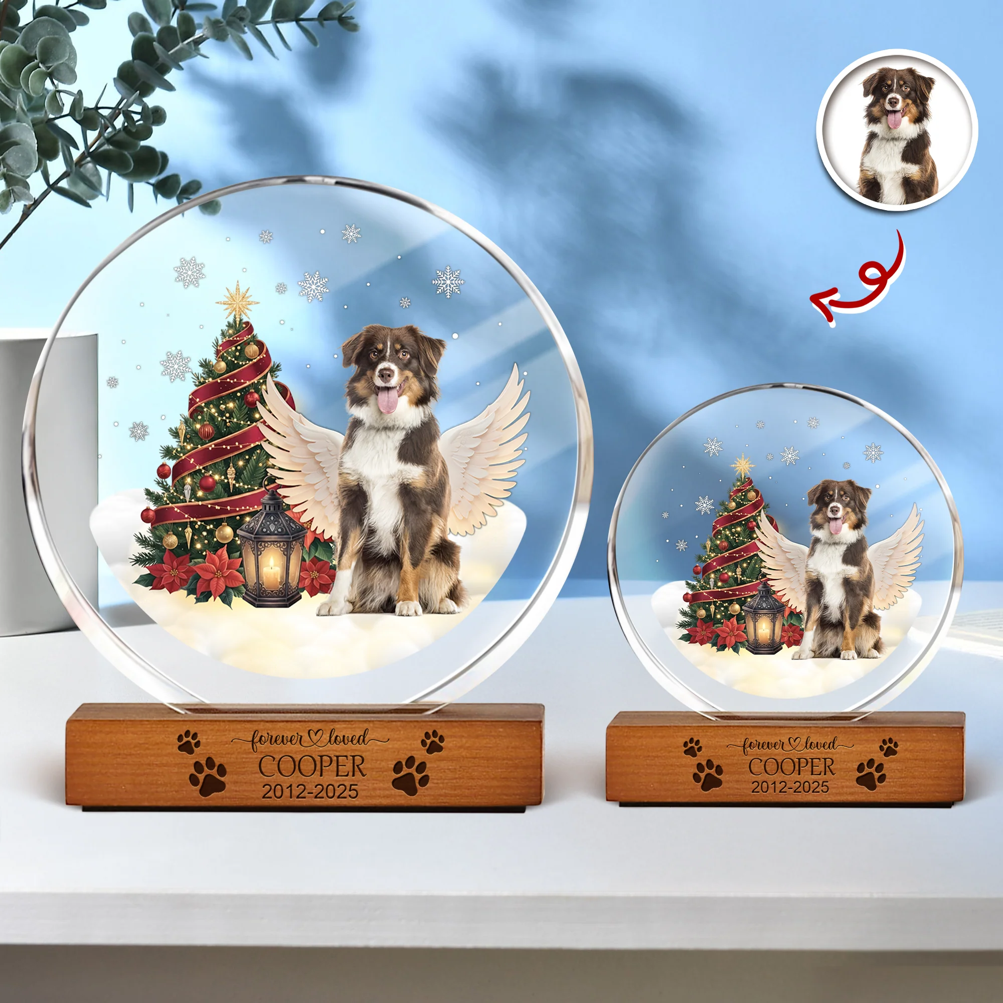 Custom Photo Forever Loved Memorial Dog Cat Round Acrylic Frame Block HA75 898008 - Image 5