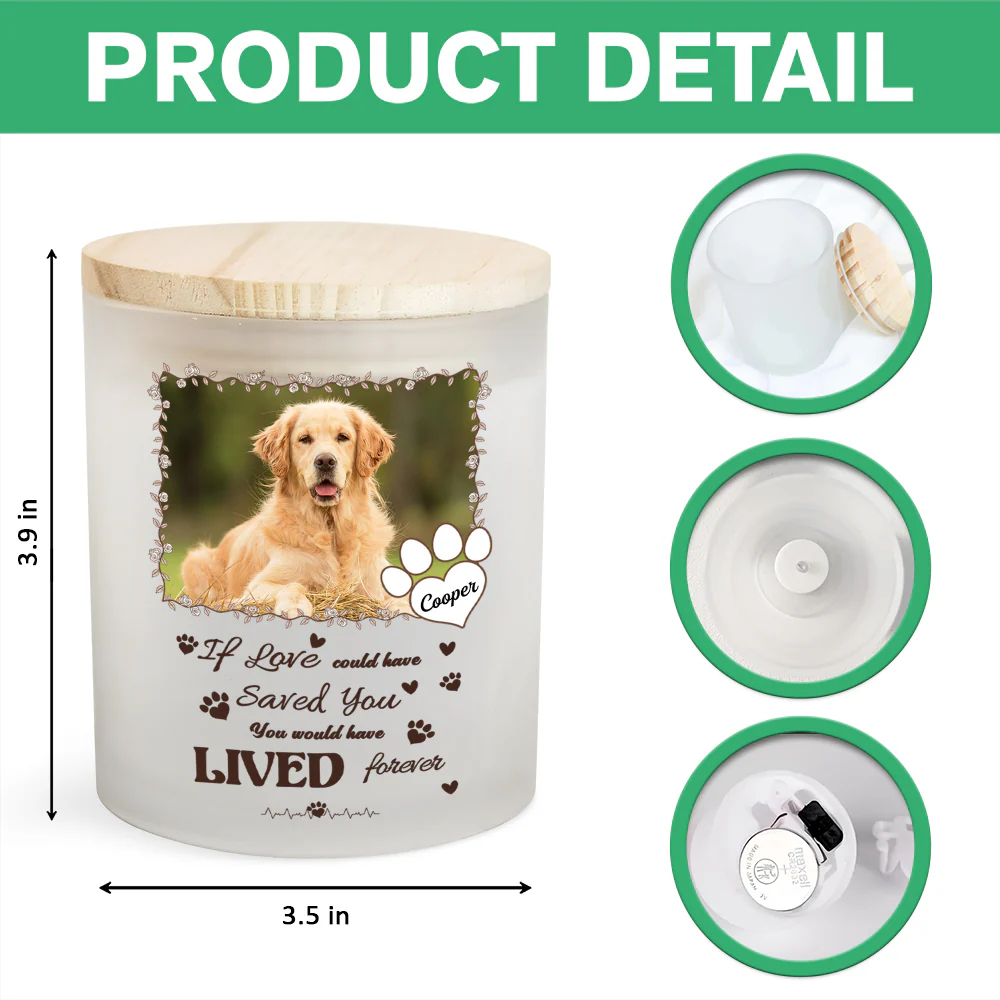 Custom Photo Forever Loved Pet Paw Print Glass Jar With LED Candle LM32 897509 - Image 7