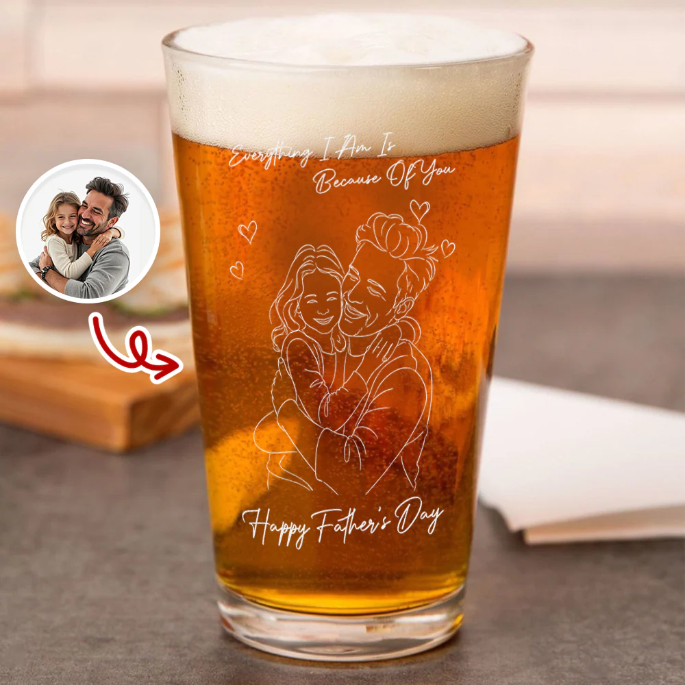 Custom Photo Forever Your Child Beer Glass Father's Day Gifts CH07 911442 - Image 2