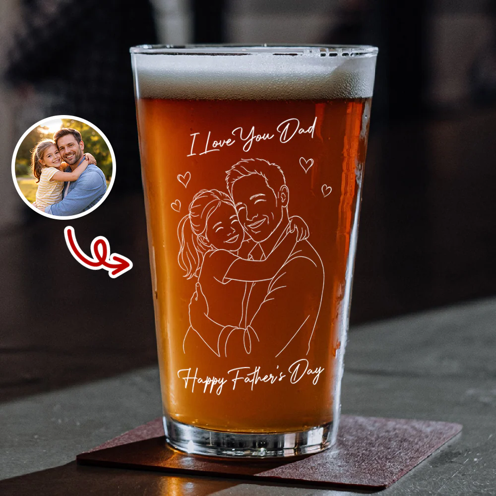 Custom Photo Forever Your Child Beer Glass Father's Day Gifts CH07 911442 - Image 5