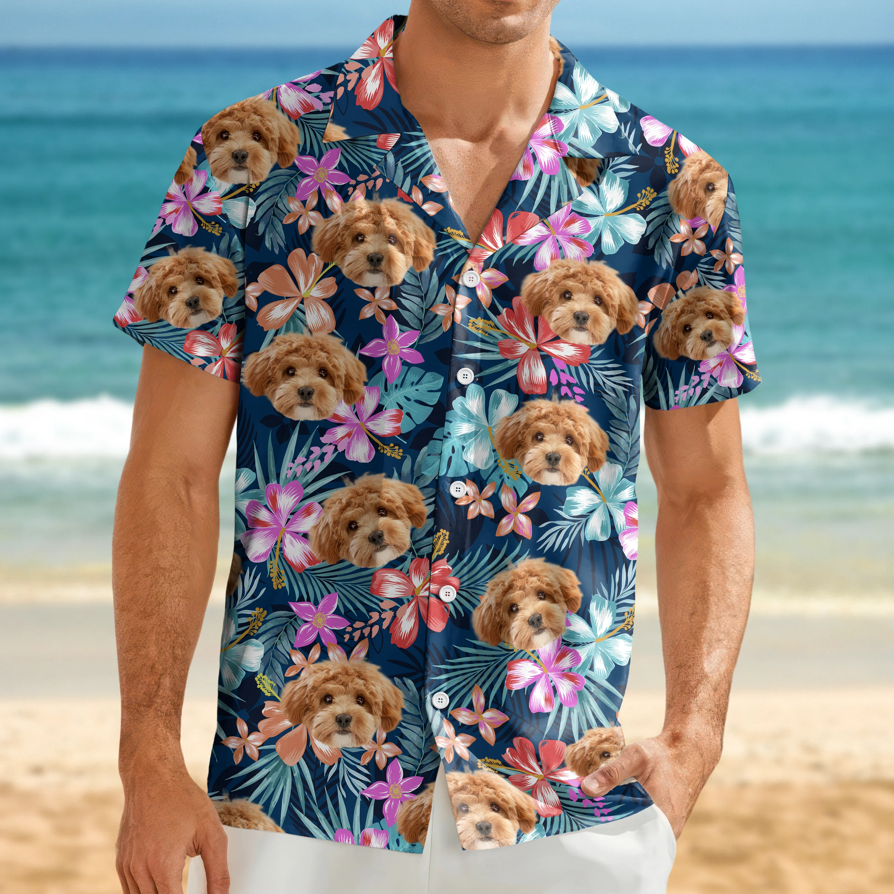 Custom Photo Funny Dog Family Tropical Hawaii Shirt HA75 892286 - Image 5