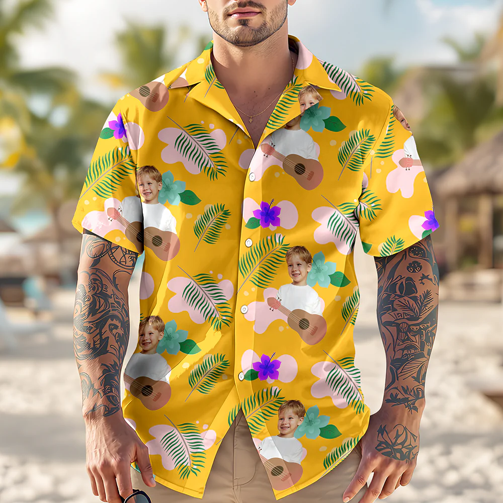 Custom Photo Funny Face Aloha Hawaii Shirt TH10 892745 - Image 2