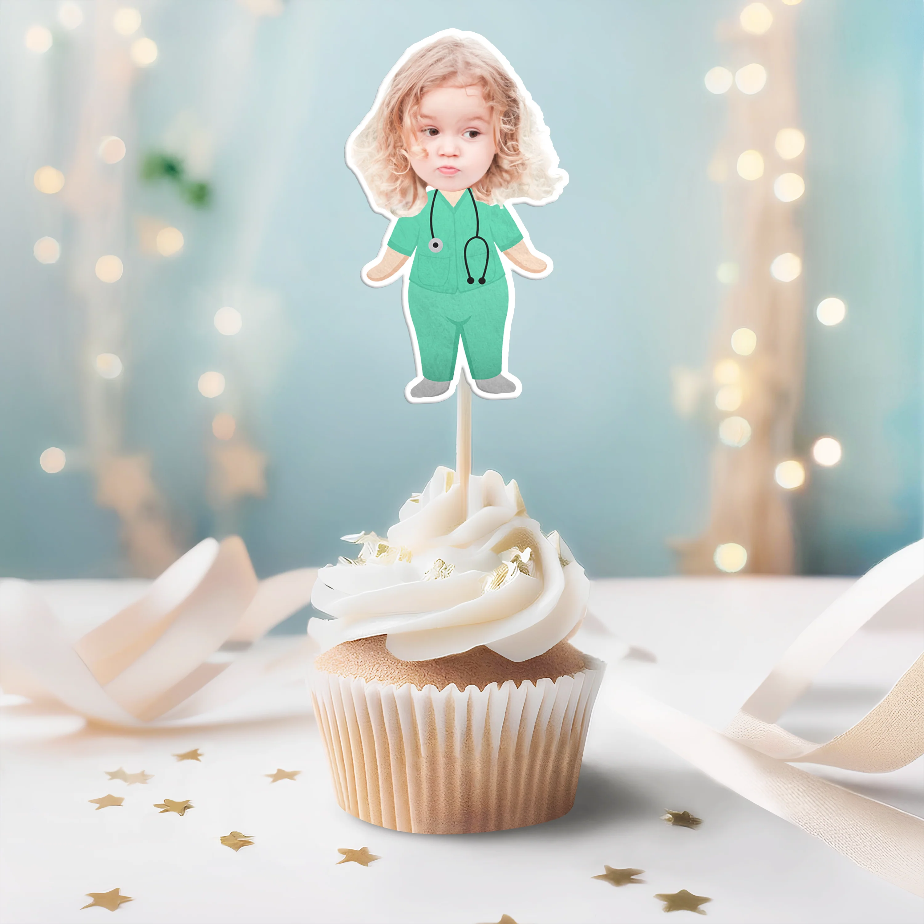 Custom Photo Funny Kid Dream Jobs Decoration Cupcake Toppers HA75 892350 - Image 4