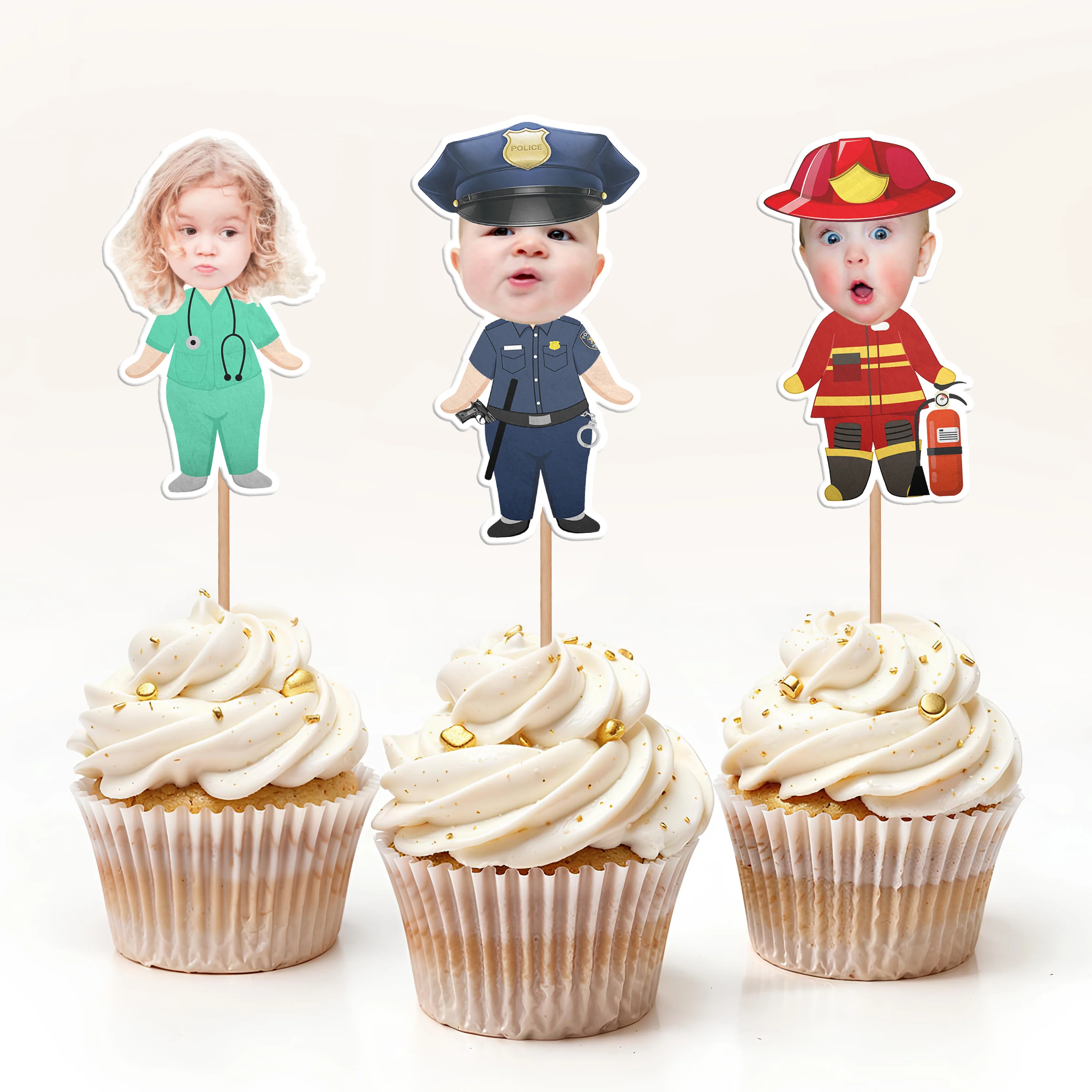 Custom Photo Funny Kid Dream Jobs Decoration Cupcake Toppers HA75 892350 - Image 6