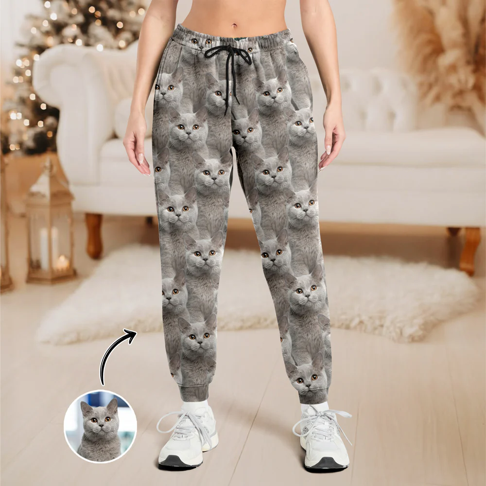 Custom Photo Funny Moment Cat Sweatpants HA75 897702 - Image 3