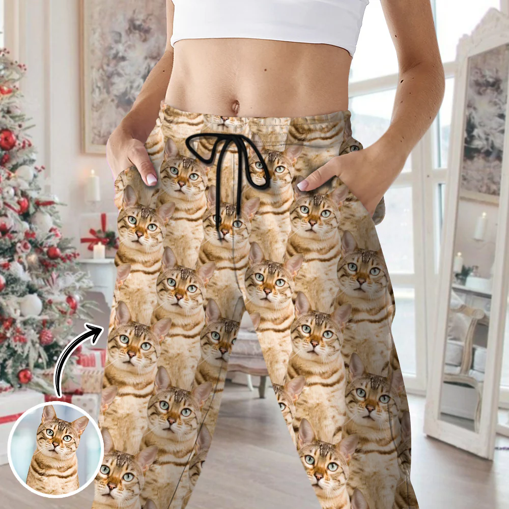 Custom Photo Funny Moment Cat Sweatpants HA75 897702 - Image 4