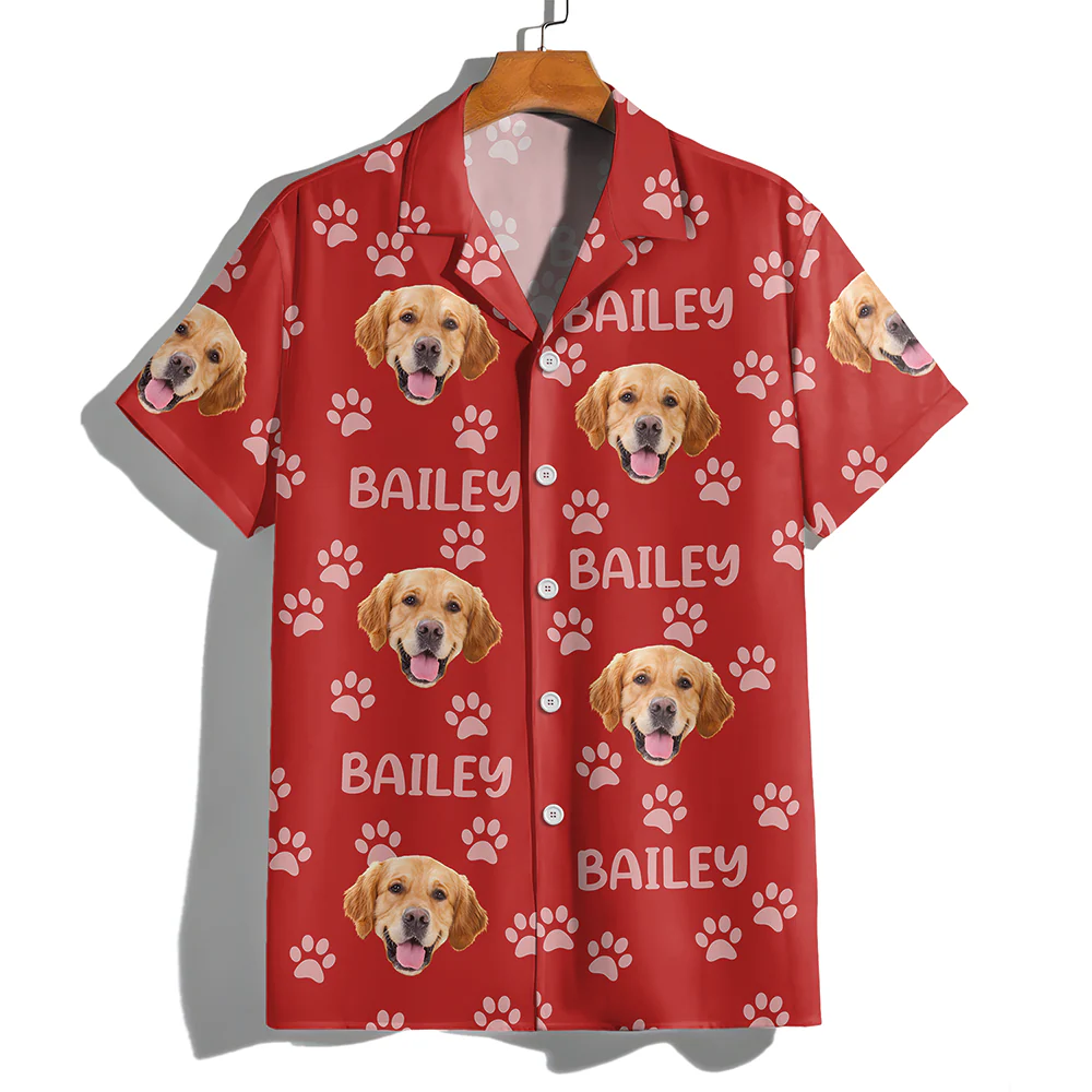 Custom Photo Funny Pet Face Pattern Dog Cat Family Hawaii Shirt HA75 892312 - Image 10