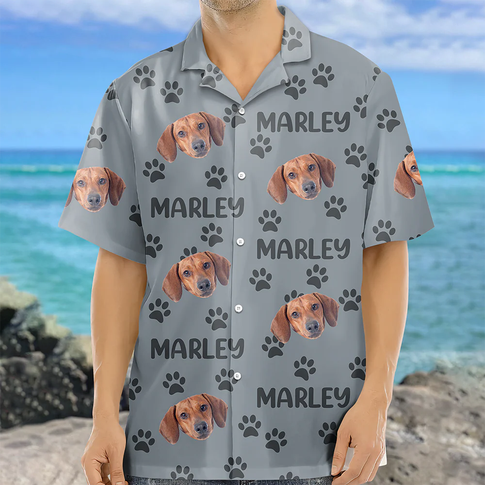 Custom Photo Funny Pet Face Pattern Dog Cat Family Hawaii Shirt HA75 892312 - Image 11