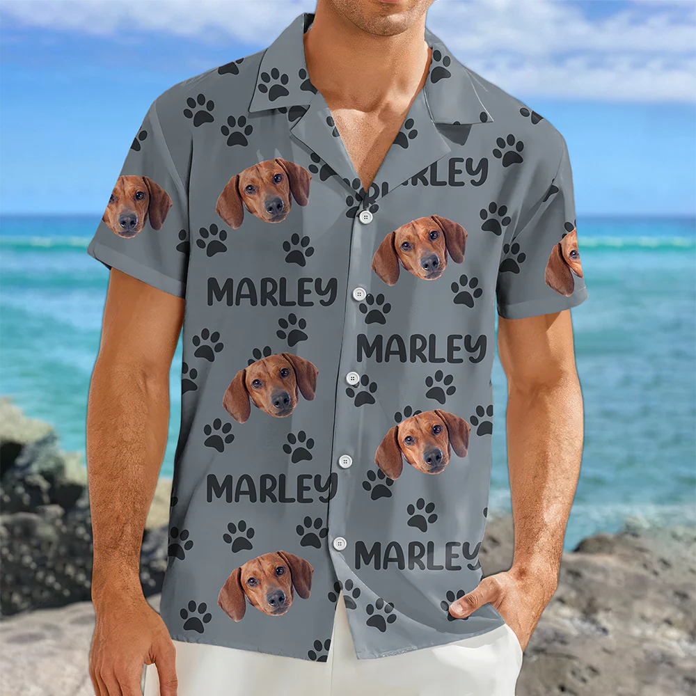 Custom Photo Funny Pet Face Pattern Dog Cat Family Hawaii Shirt HA75 892312 - Image 8