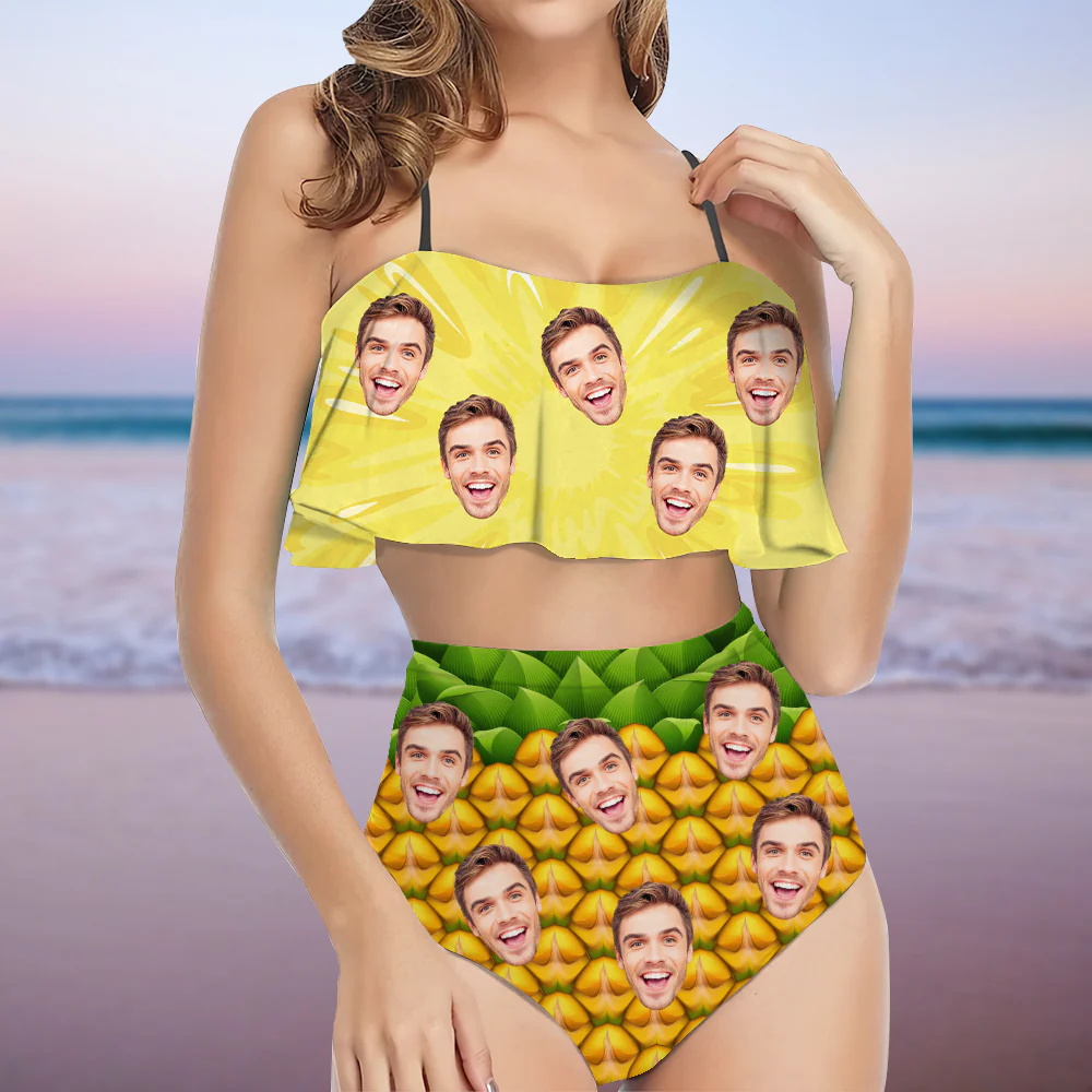 Custom Photo Funny Unique Tropical Fruit Bikini Swimsuit Gift for Women LM32 899869 - Image 3