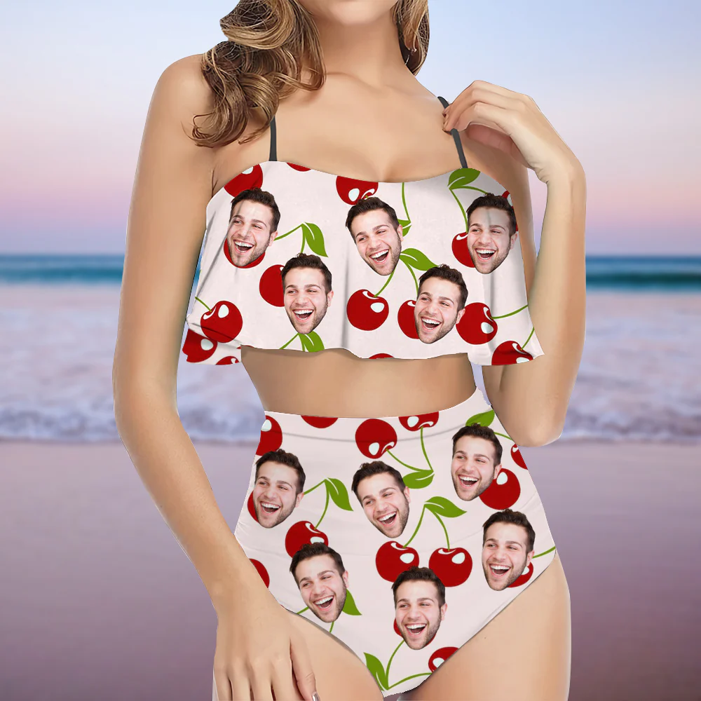 Custom Photo Funny Unique Tropical Fruit Bikini Swimsuit Gift for Women LM32 899869 - Image 6