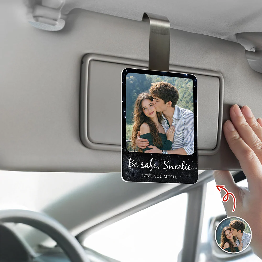 Custom Photo Get Home Safe Acrylic Car Visor Clip LM32 899841 - Image 2