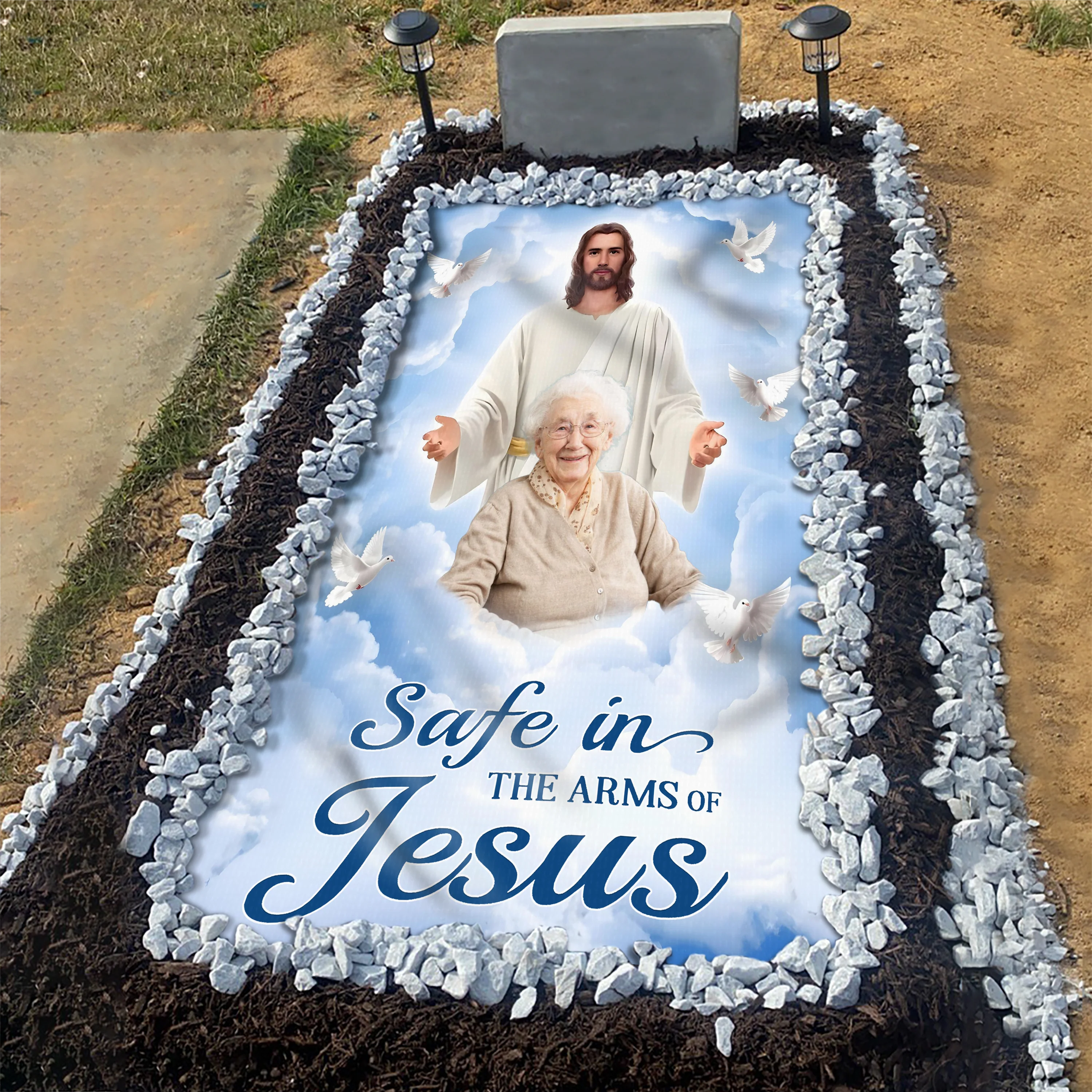 Custom Photo God Has You in His Arms Memorial Grave Blanket HA75 892788 - Image 11