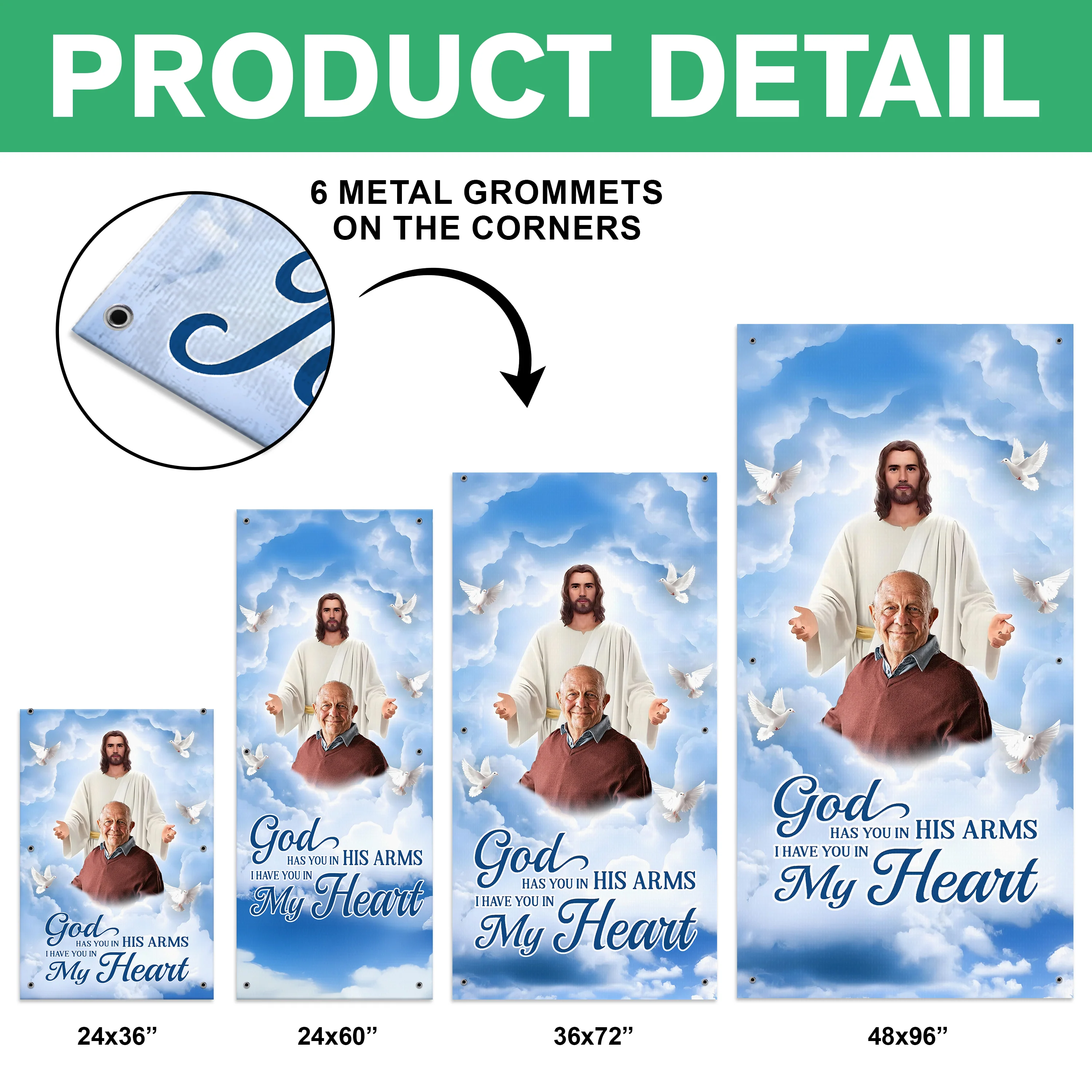 Custom Photo God Has You in His Arms Memorial Grave Blanket HA75 892788 - Image 8