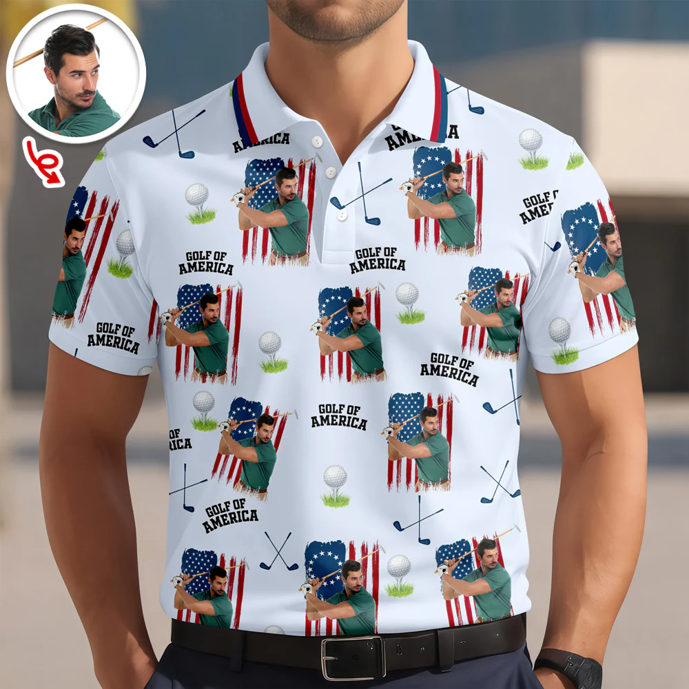 Custom Photo Golf Of America Polo Shirt Gift For Men LM32 899731
