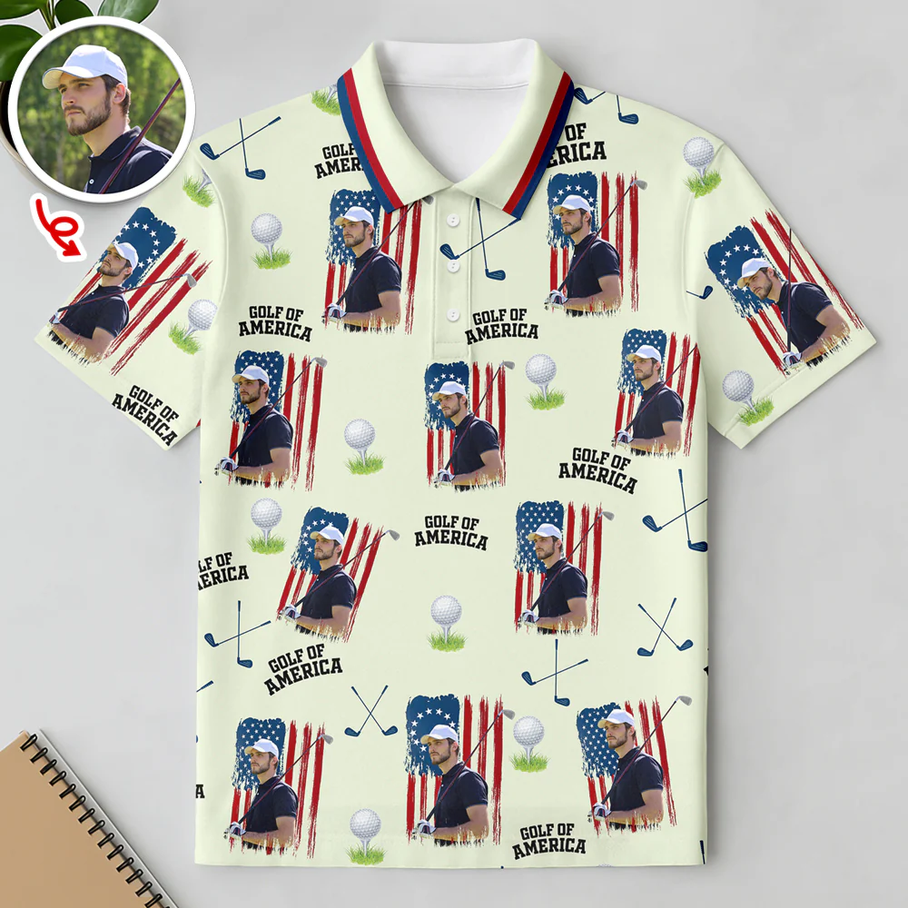 Custom Photo Golf Of America Polo Shirt Gift For Men LM32 899731 - Image 6