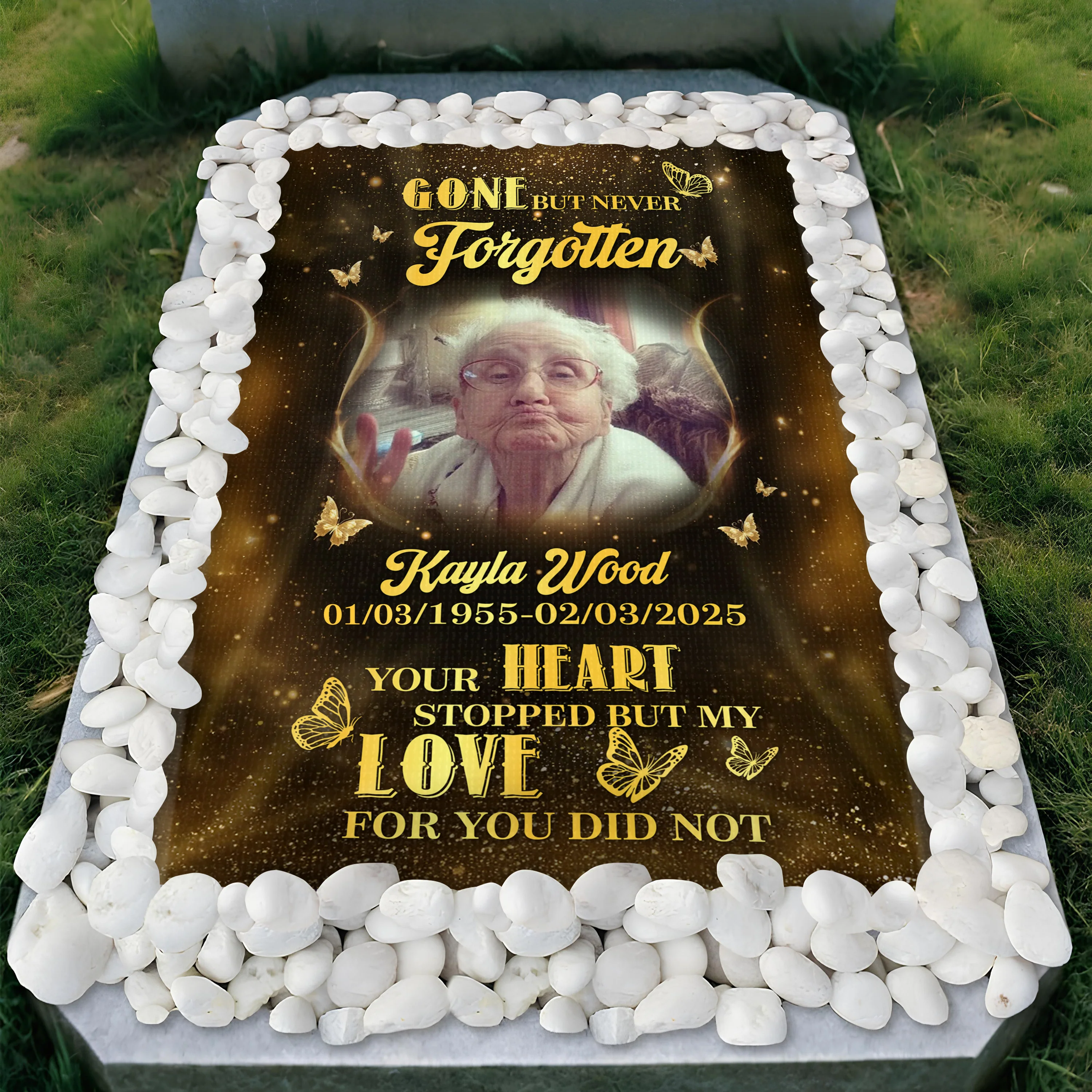 Custom Photo Gone But Never Forgotten Grave Memorial Blanket HA75 892072 - Image 6