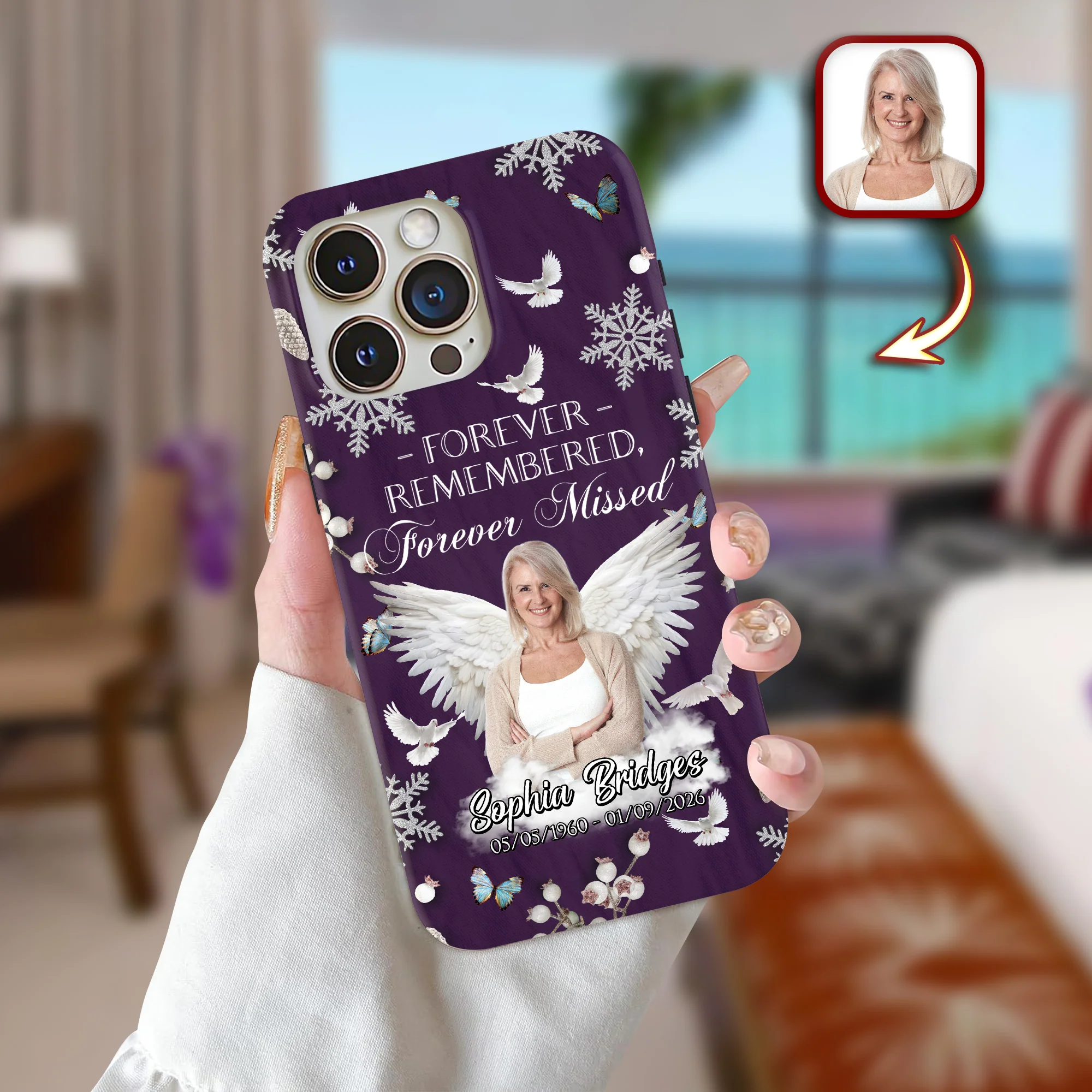 Custom Photo Gone But Never Forgotten Memorial Phone Case HA75 920246 - Image 3