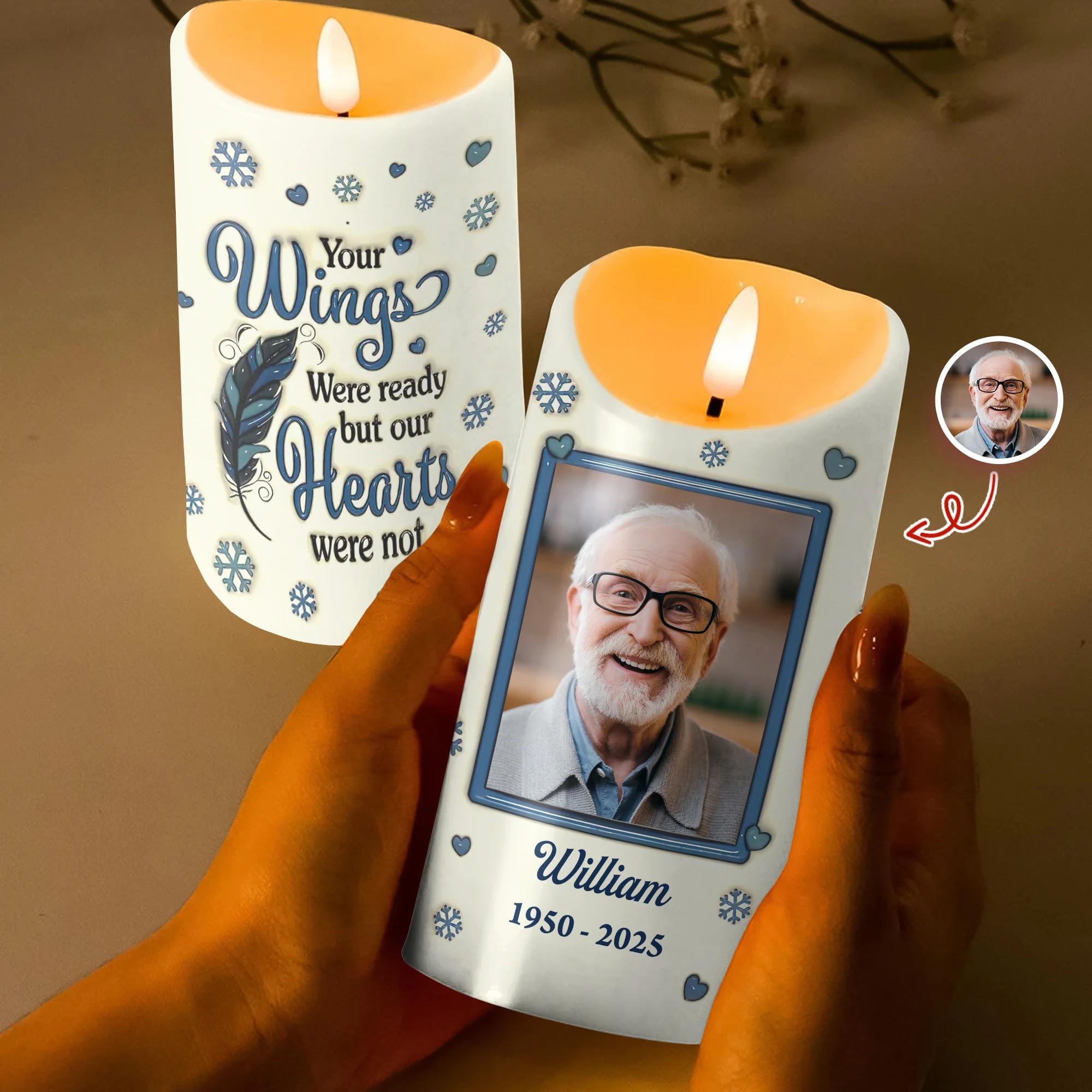 Custom Photo Gone But Never Forgotten - Personalized 3D Inflated Effect LED Candle LM32 895009 - Image 2