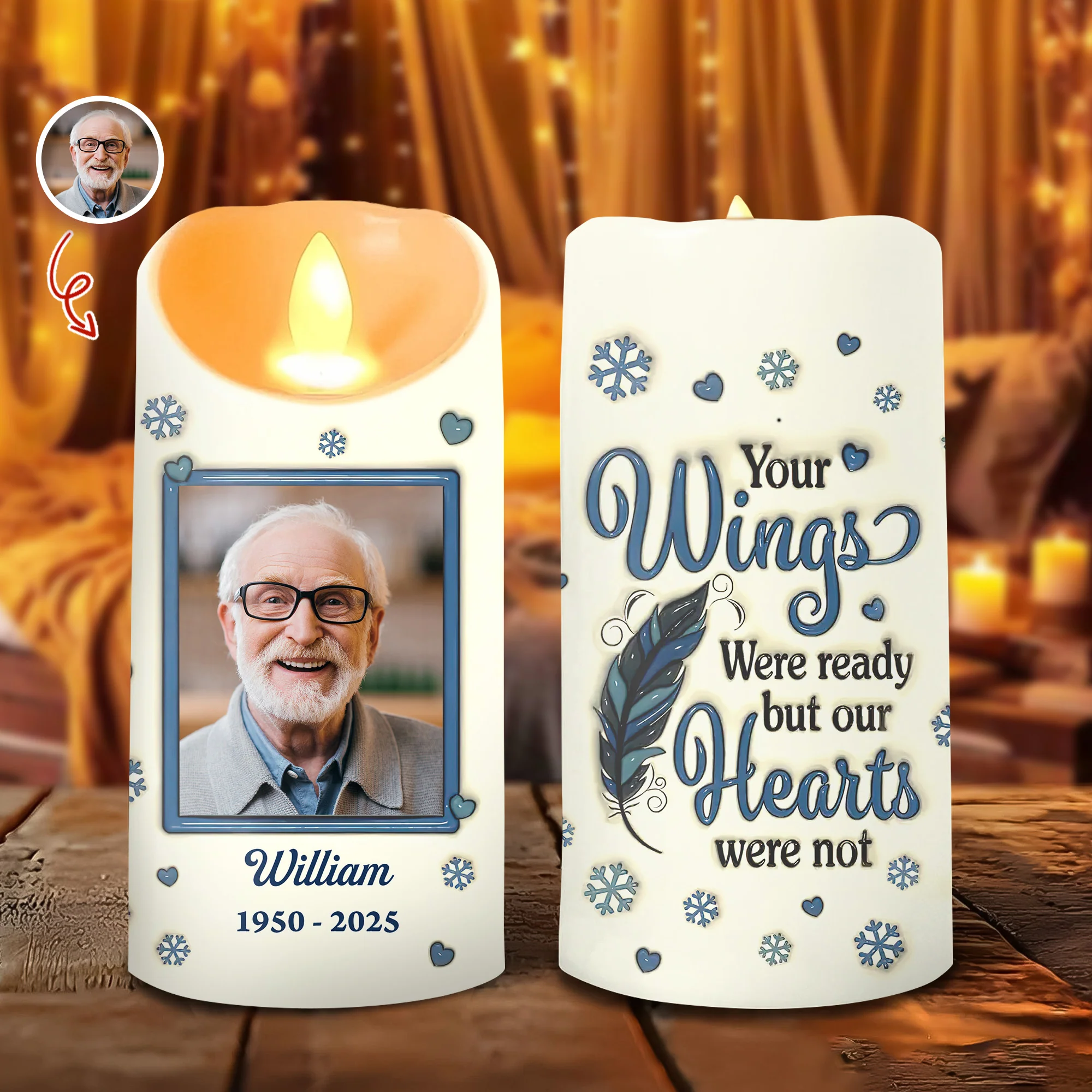 Custom Photo Gone But Never Forgotten - Personalized 3D Inflated Effect LED Candle LM32 895009 - Image 4
